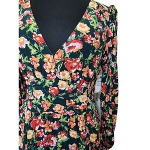 NWT $79 Nordstrom LEITH  Spring Medley Maxi Floral Pullover Dress Long Sleeve  M